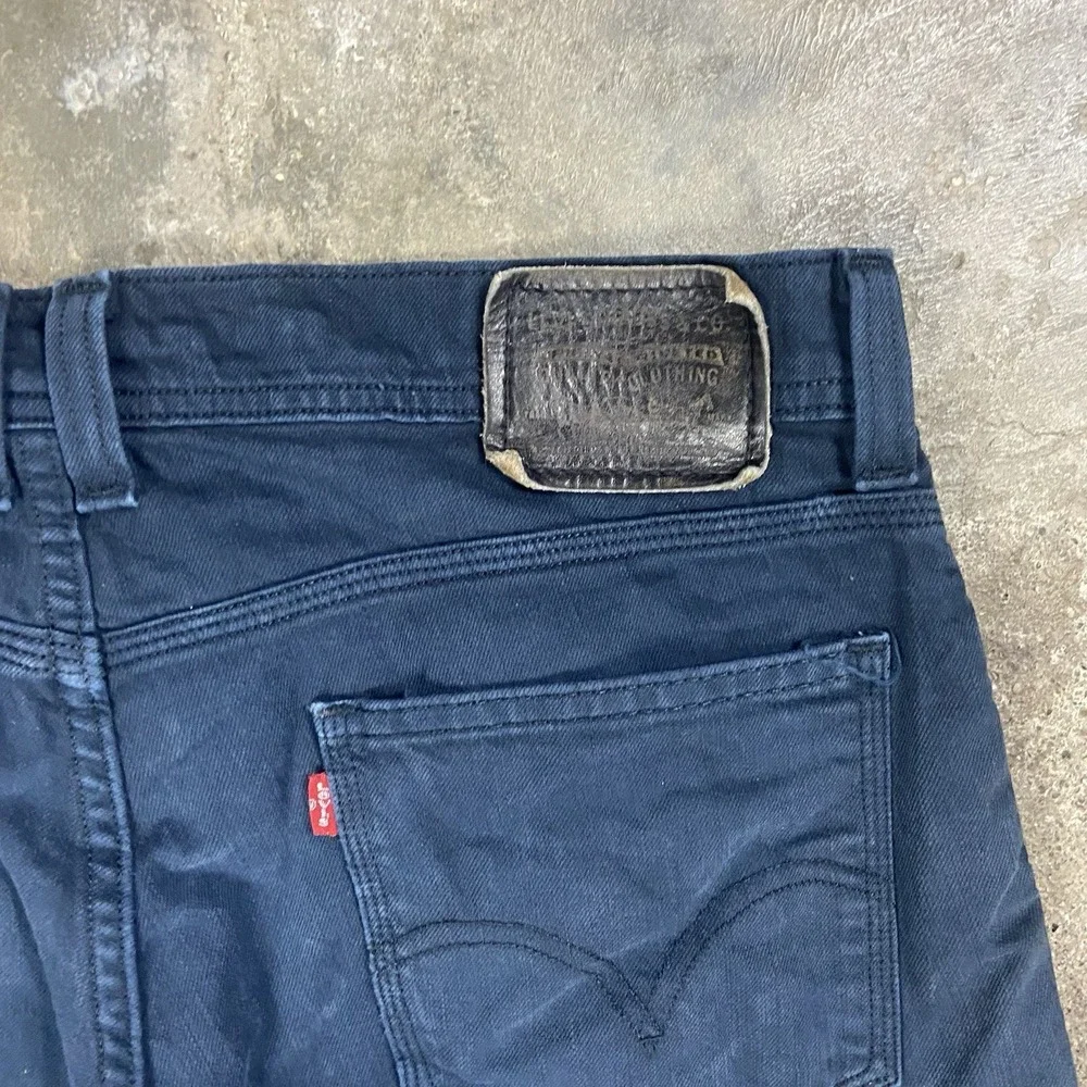 Levi's 511 Jean Shorts Size 32 Black Skinny Fit Distressed Cutoff Casual Wear